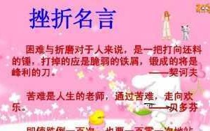 挫折与成长（从失败中迎接新的挑战）