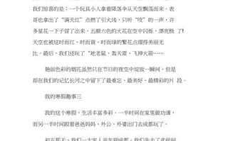 难忘的寒假趣事（一个偶然的决定，带来了最棒的回忆）